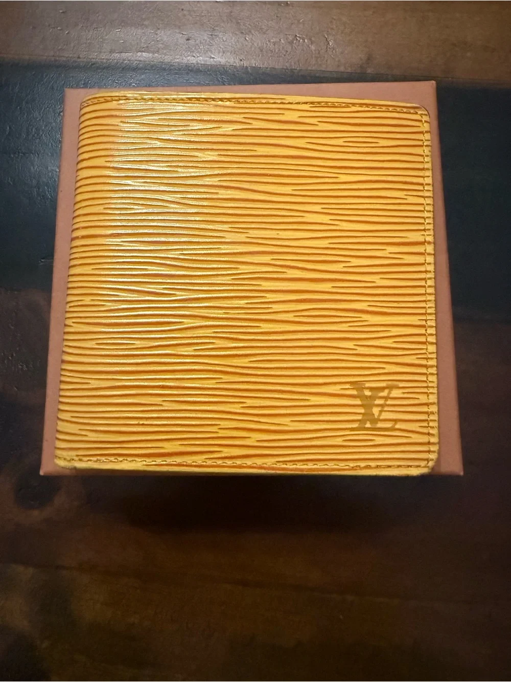Louis Vuitton Purple Epi Leather Cardholder with Gold Trim
